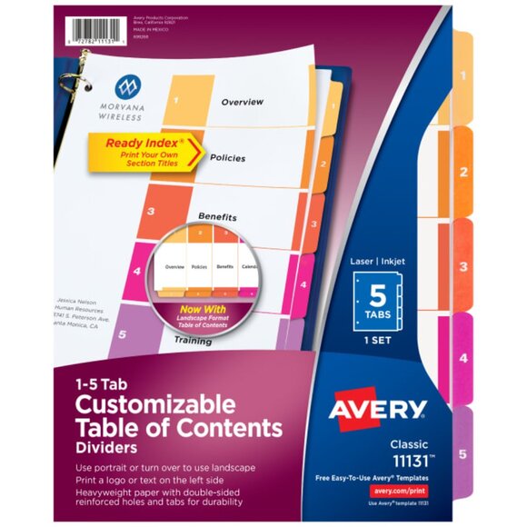 AVERY 11143 + 11131 Ready Index 15 Tab & 5 Tab Dividers - 1 Pack Each - NWT - Picture 9 of 14